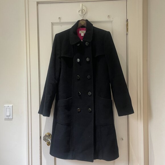 Talbots Black wool and rabbit hair coat with black buttons, fully lined. Size 12 - Picture 9 of 9